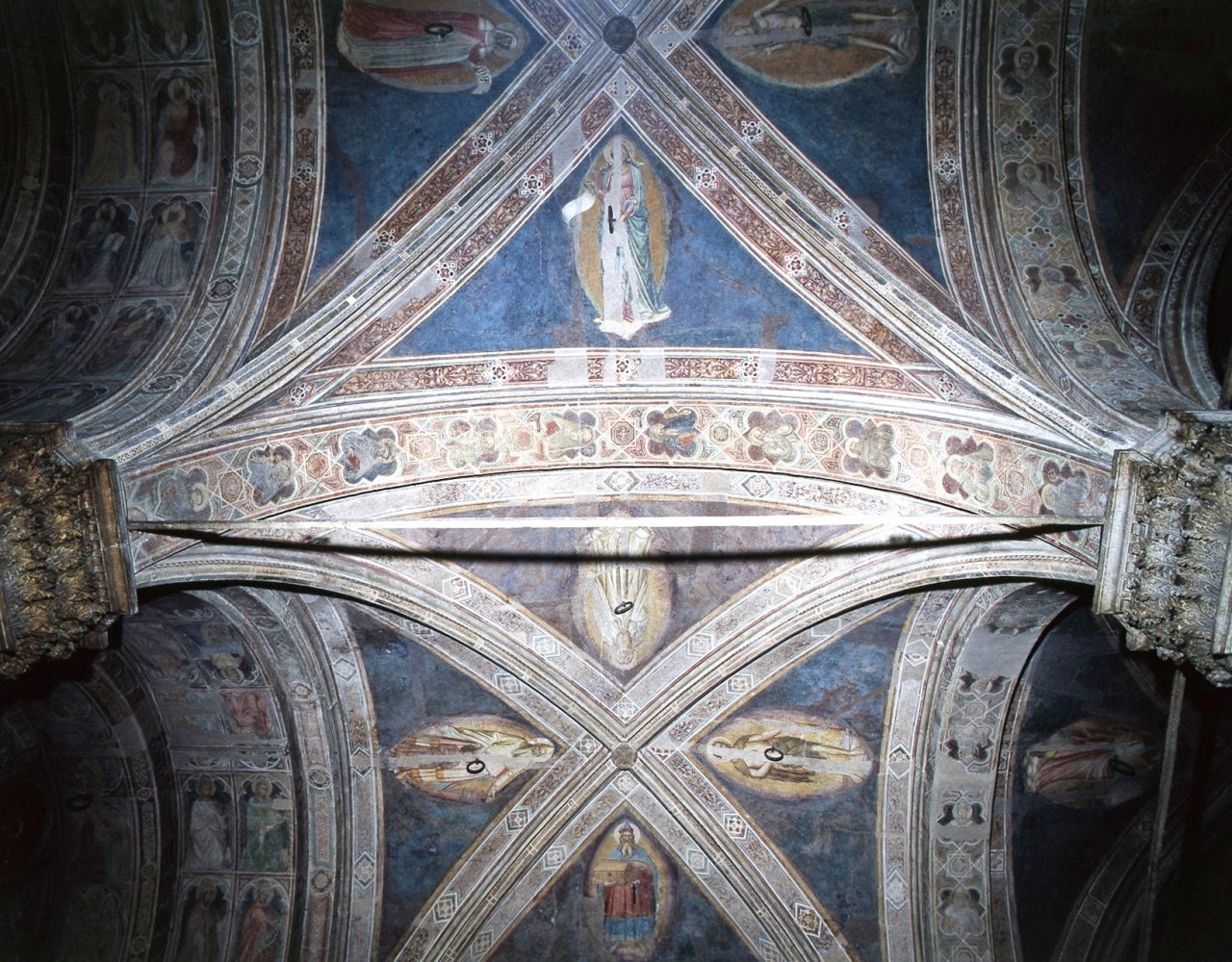 dipinto murale con santi, ambito scuola fiorentina (fine / inizio secc. XIV&ndas
